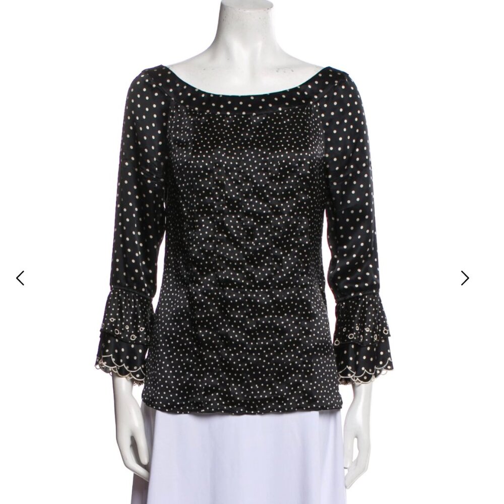 Blumarine Silk Polka Dot Print Blouse